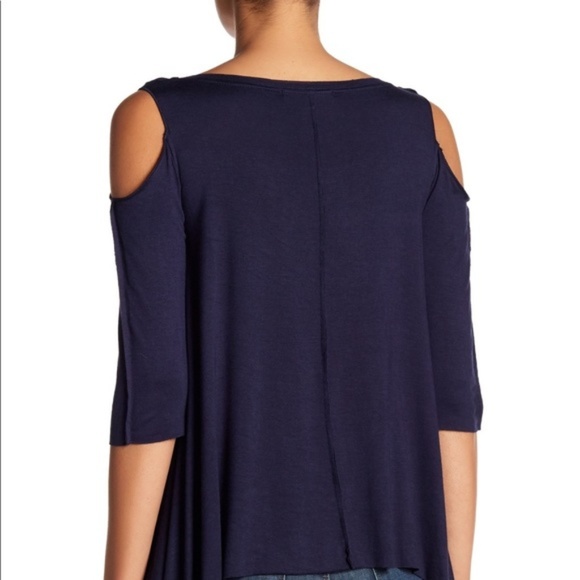 Bailey 44 Navy Cold Shoulder Top 3/4 Sleeve - Picture 3 of 8